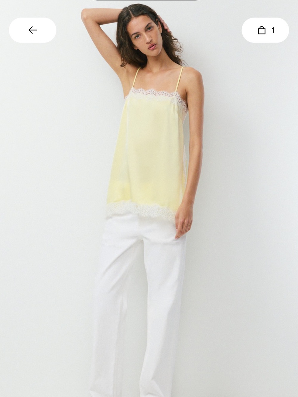 Serif Satin Camisole - Yellow aritzia wilfred